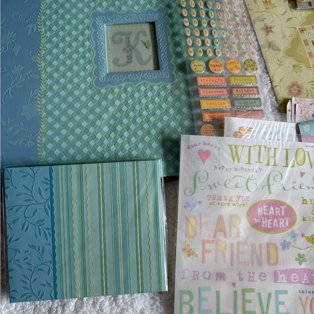 Decorative K&Co Scrapbook and Photo Kit- Blue and Green